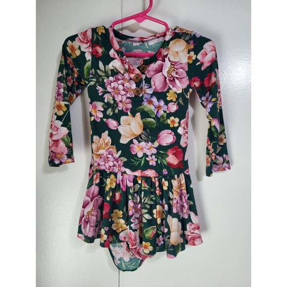 Posh Peanut Other - Posh Peanut Baby Girl 18-24M Floral Long Sleeve Twirl Skirt Bodysuit Dress